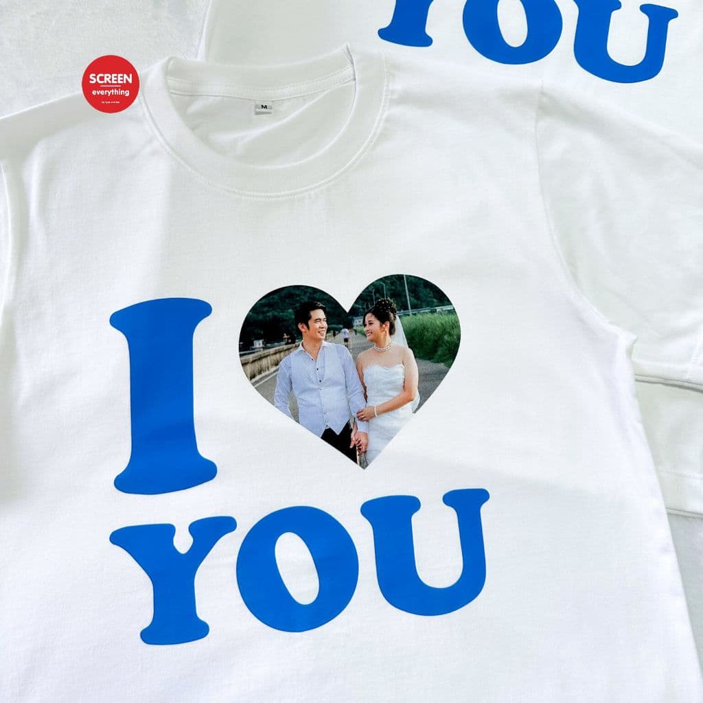 เสื้อยืดสกรีนตามสั่ง เสื้อคู่ สกรีนรูปหน้า และข้อความ ผ้า cotton100% | เสื้อรักแฟน รูปที่ 8