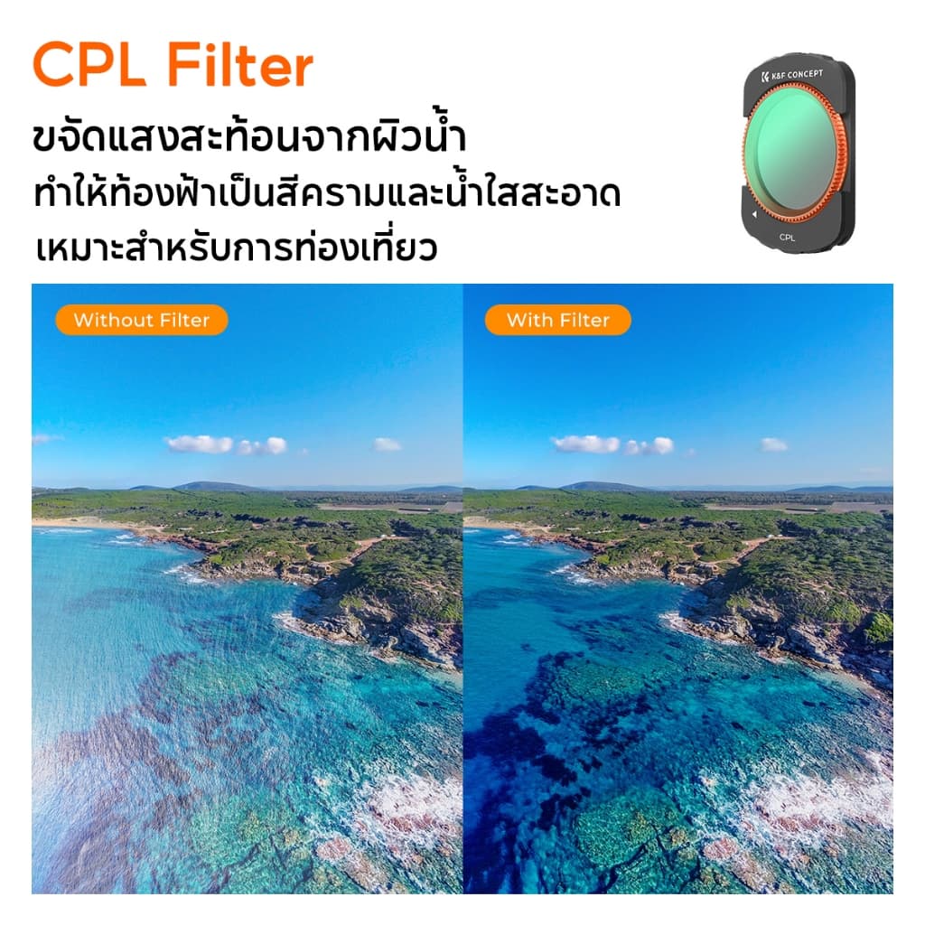 K&F CONCEPT 3in1 ฟิลเตอร์แม่เหล็ก CPL & ND8/16 & 1/4 Black Mist Filter for DJI Osmo Pocket 3/4 รูปที่ 4