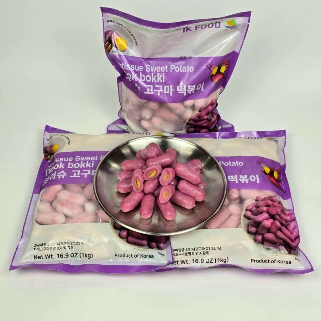 Tteokbokki 250g-500g รสมันม่วง รสชีส ต๊อกบกกี แป้งต๊อกบกกีสอดไส้ 고구마 치즈 떡볶이 Topokki รูปที่ 3