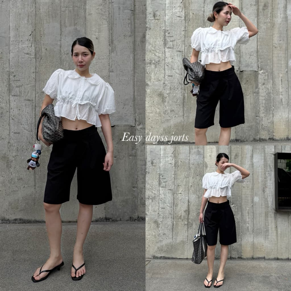 Easy days Jorts กางเกงทรงจอร์จขาสั้น ผ้ากึ่งยีนส์