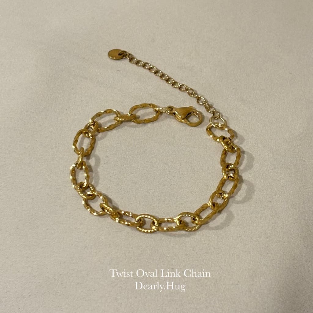 Dearly.Hug- Gold Braclet สีทอง สร้อยข้อมือสแตนเลส รูปที่ 5