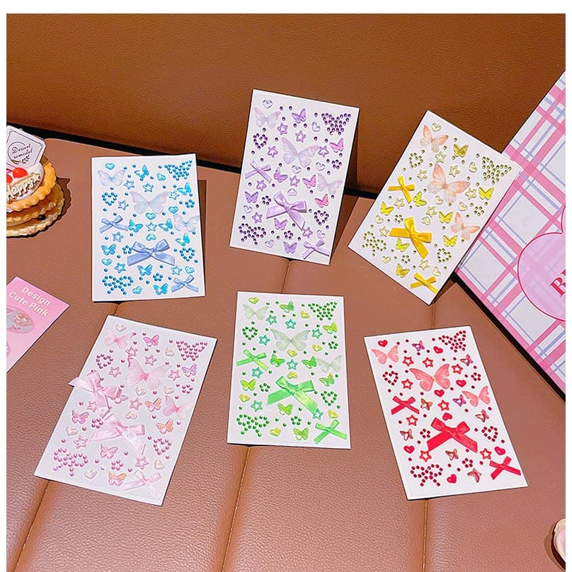 ในไทยสติ๊กเกอร์แต่งหน้าติดทน ติดนาน เพชร ประดับ DIY รูปดาวห้าแฉกผีเสื้อหัวใจปลอดภัย อุปกรณ์แต่งหน้าปาร์ตี้เทศกาลผู้หญิง รูปที่ 5