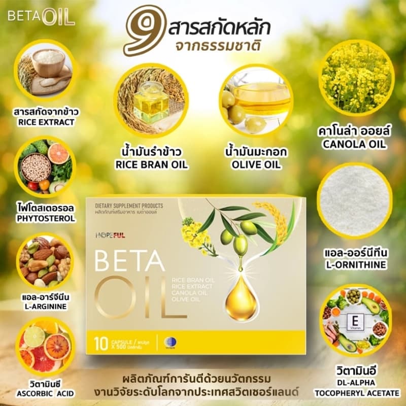 ​​ BETAOIL เบต้าออยล์ ผลิตภัณฑ์เสริมอาหาร 40 แคปซูล สินค้า !! รูปที่ 2