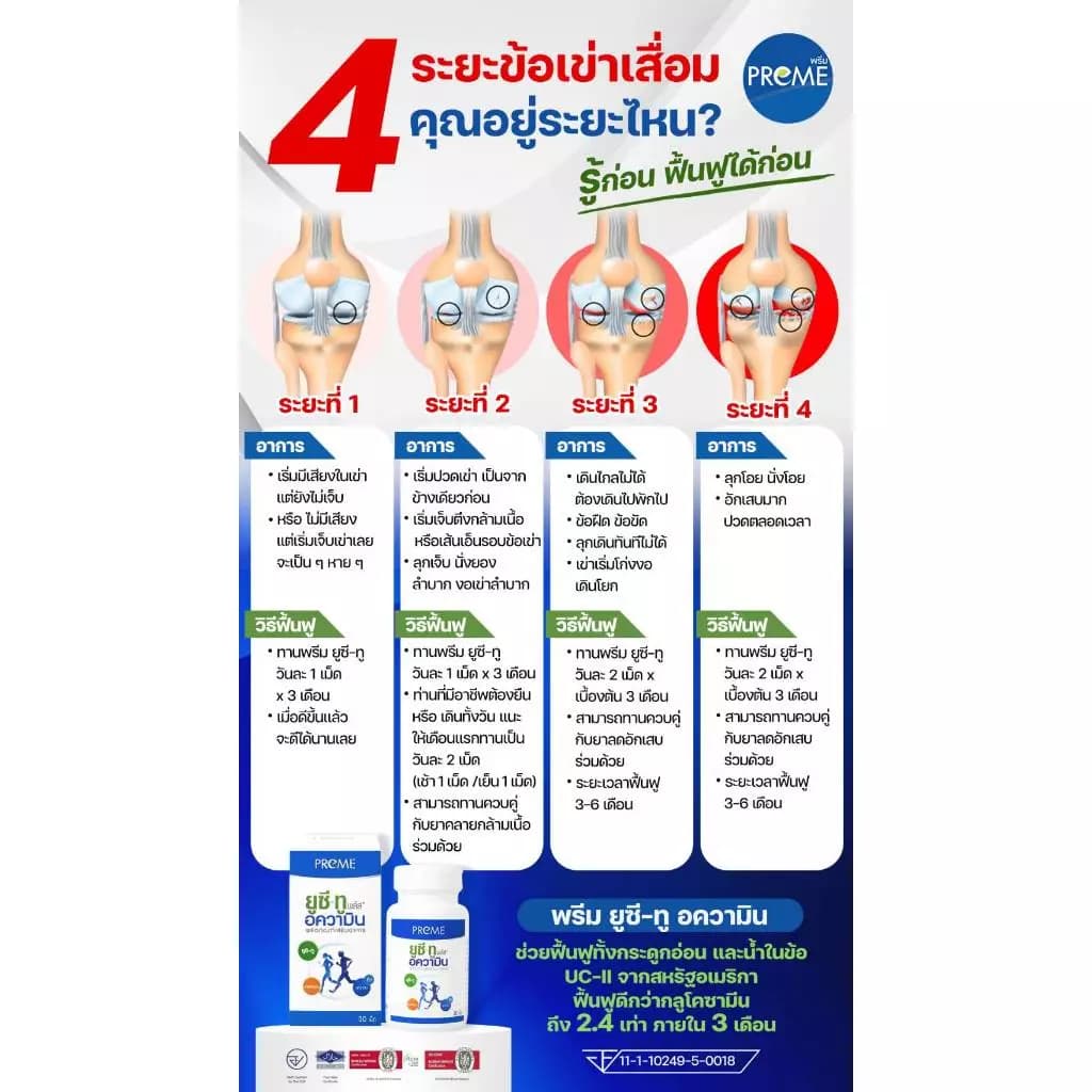 พรีม ยูซี-ทู อความิน ฟื้นฟูกระดูกอ่อน เหมาะสำหรับอาการปวดเข่าปวดหลัง รูปที่ 6