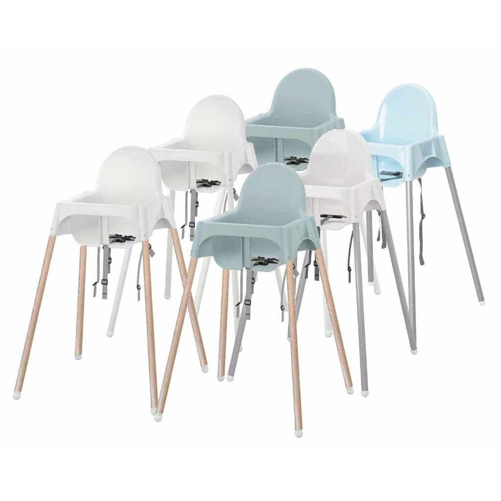 IKEA ANTILOP เก้าอี้สูง เก้าอี้กินข้าวเด็ก พร้อมถาดวาง ขาว ฟ้า ขาสีเทา ขาว ไม้ รูปที่ 3