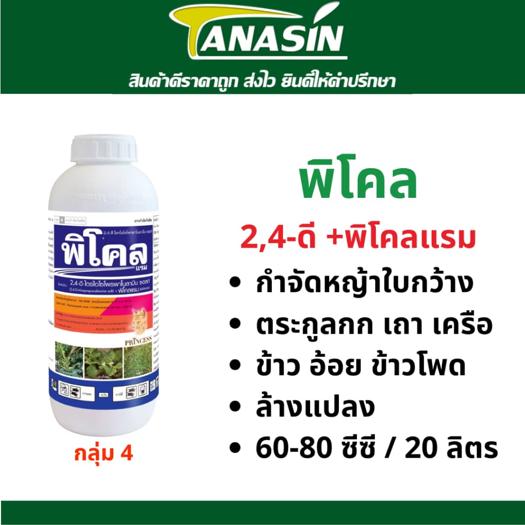 พิโคล 2,4-ดี + พิโคลแรม กำจัดหญ้าในข้าว อ้อย ข้าวโพด กำจัดหญ้าใบกว้าง เถาเครือ ในนาข้าว ไร่อ้อย by Tanasin รูปที่ 2