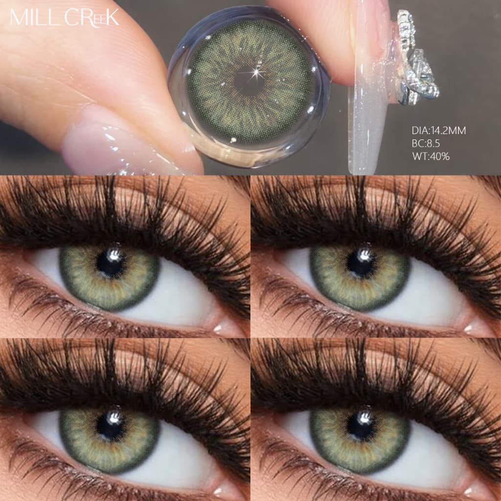 MILL CREEK คอนแทคเลนส์สี 14.2mm ใช้ได้1ปี อย.ย. FDA สวมใส่สบาย ส่งCOD ทั่วไทย รูปที่ 3