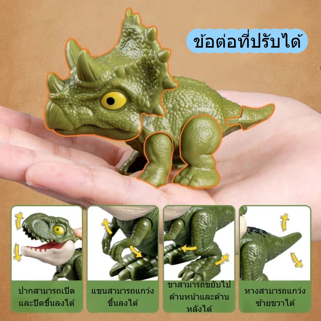 ไดโนเสาร์งับนิ้ว ไดโนเสาร์กัดนิ้ว โมเดลไดโนเสาร์จูราสสิก ของเล่นไดโนเสาร์ ข้อต่อที่ปรับได้ รูปที่ 4