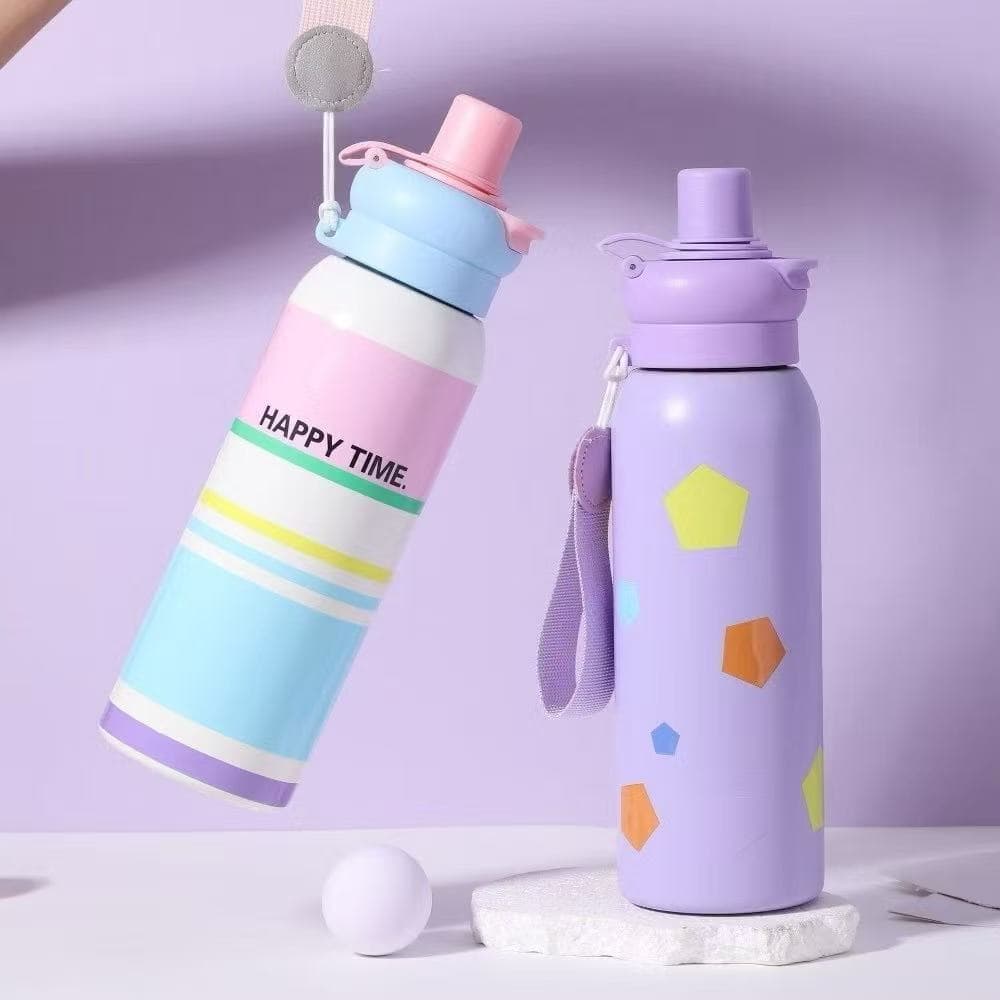 กระติกน้ำลายการ์ตูน 650ML ขวดน้ำอย่างดี SUS316 เก็บเย็น/ร้อนได้ ทนทาน ไม่มีใอน้ำ มีหลอด มีฝาปิด ขวดน้ำพกพาน่ารักๆส่งเร็ว รูปที่ 6