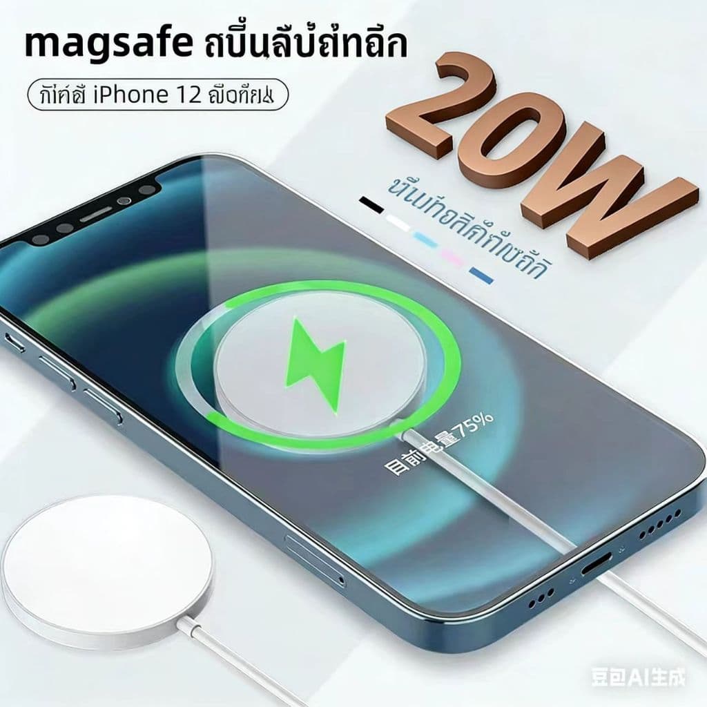 20w Magnetic Wireless ChargerสําหรับiPhone 16 15 14 13 12 11 Pro MAX Mini Type C Fastชาร์จสําหรับiPhone 8 Plus XR X XS M รูปที่ 3