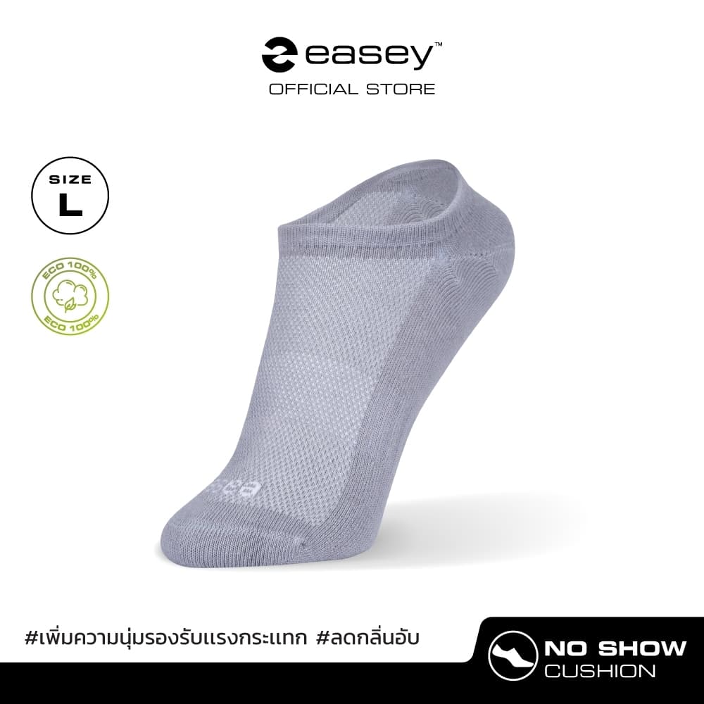 [NEW] Easey ถุงเท้าเพื่อสุขภาพ ลดกลิ่นอับ ES Terry Siz L - No show Gray