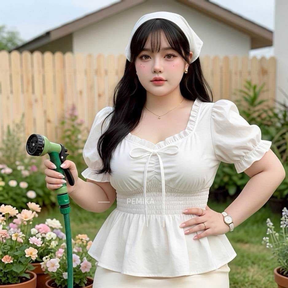 C20 เสื้อสาวอวบ สีพื้นเรียบ ทรงPeplum สวย ใส่สบาย แต่งโบว์หน้า มีสม็อคเอวยืด รอบอกใหญ่พิเศษ 32-60 นิ้ว รูปที่ 8