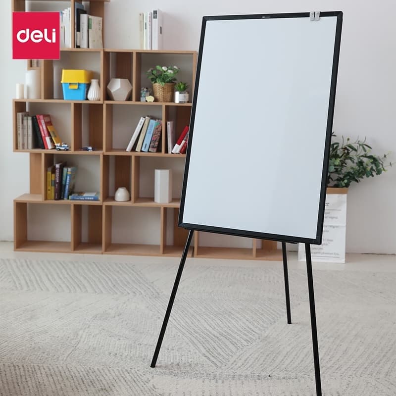 Deli กระดานฟลิปชาร์ท ขาตั้ง/ขาพับ เขียนได้ 2 ด้าน ติดแม่เหล็ก มีที่วางปากกา Whiteboard รูปที่ 6