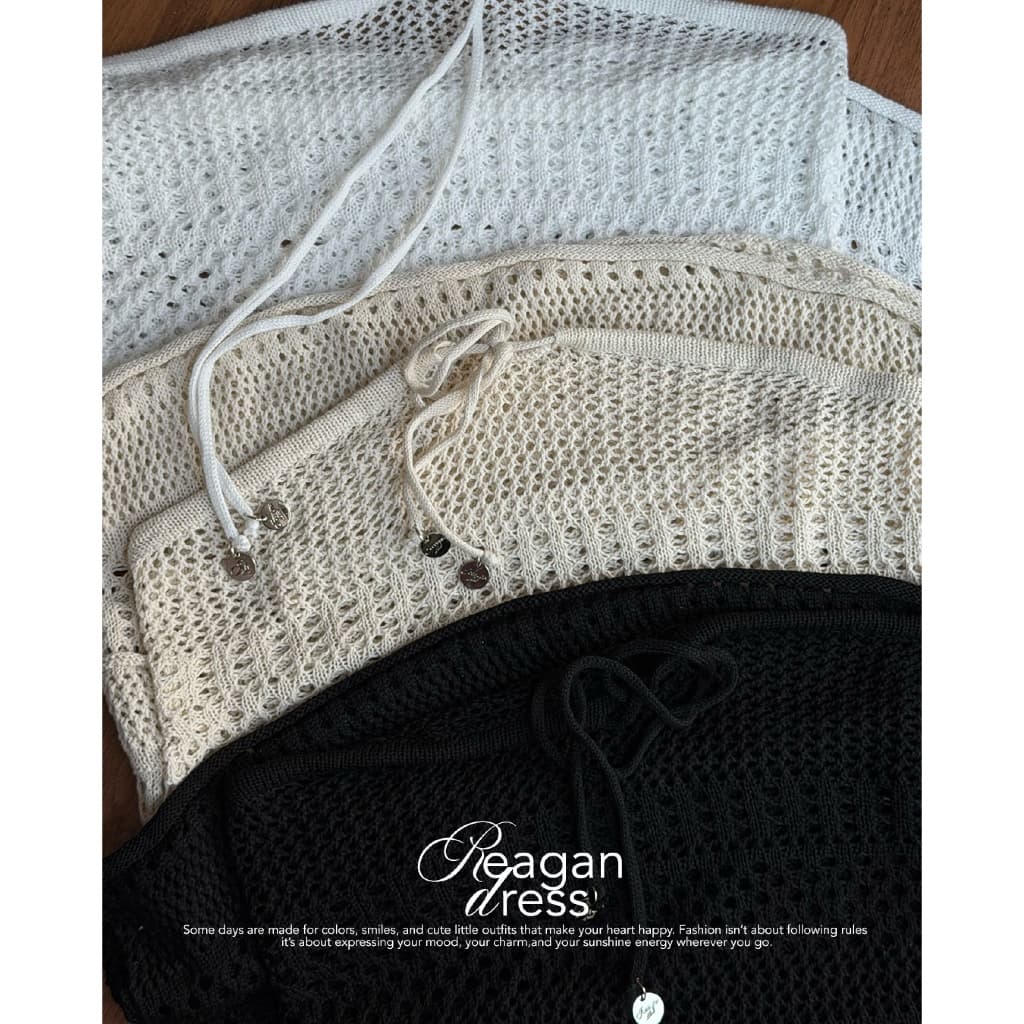 ICEBLINK | Reagan short dress เดรสสั้นไหมพรมเกาะอก เชือกผูกหน้า รูปที่ 2