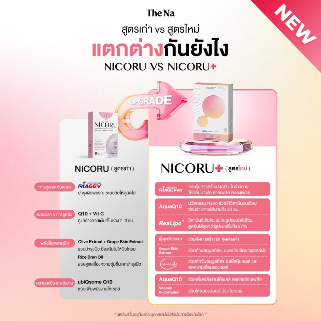 The Na Nicoru+ 1 กล่อง นิโครุ พลัส NAD NMN ต้านอนุมูลอิสระ บำรุงสมอง สดชื่น ลดปัญหาฝ้ากระ รูปที่ 2