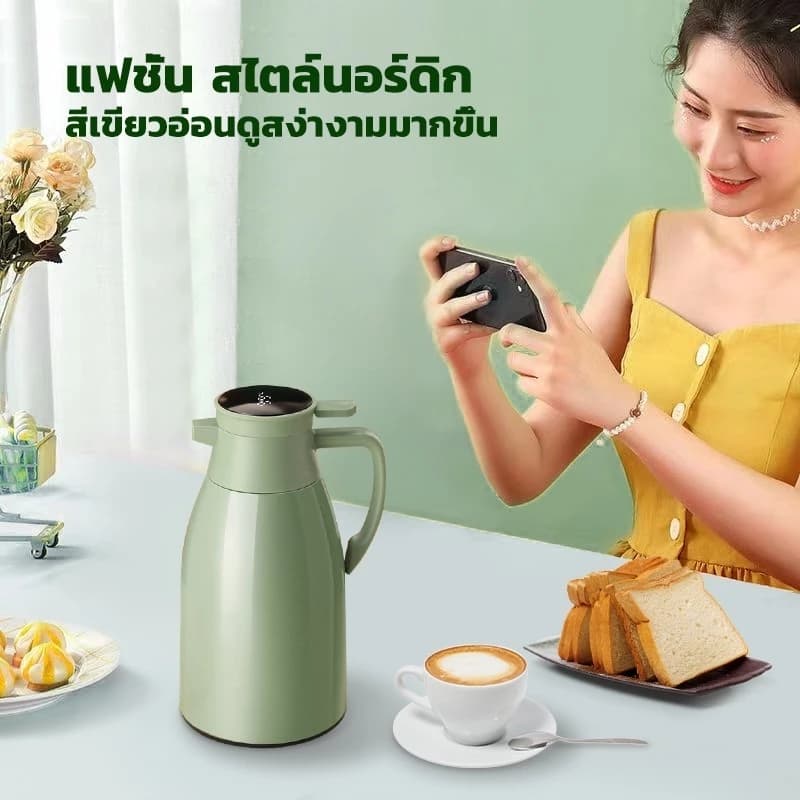 กระติกน้ำร้อนนิรภัยขนาด 2L ลิตร ความจุใหญ่ สำหรับใช้ในบ้าน เหมาะสำหรับเก็บน้ำร้อนในหอพักนักเรียน รูปที่ 8