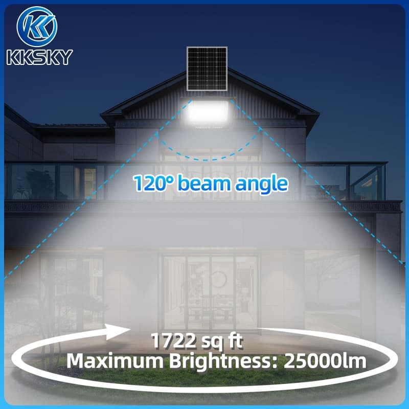 KKSKY ไฟโซล่าเซลล์ LED ไฟ สปอตไลท์ IP68 Solar Light 80000W กันน้ำ กันฟ้าผ่า 50000W สว่างอัตโนมัติเมื่อฟ้ามืดหลอดไฟ รีโมท รูปที่ 7