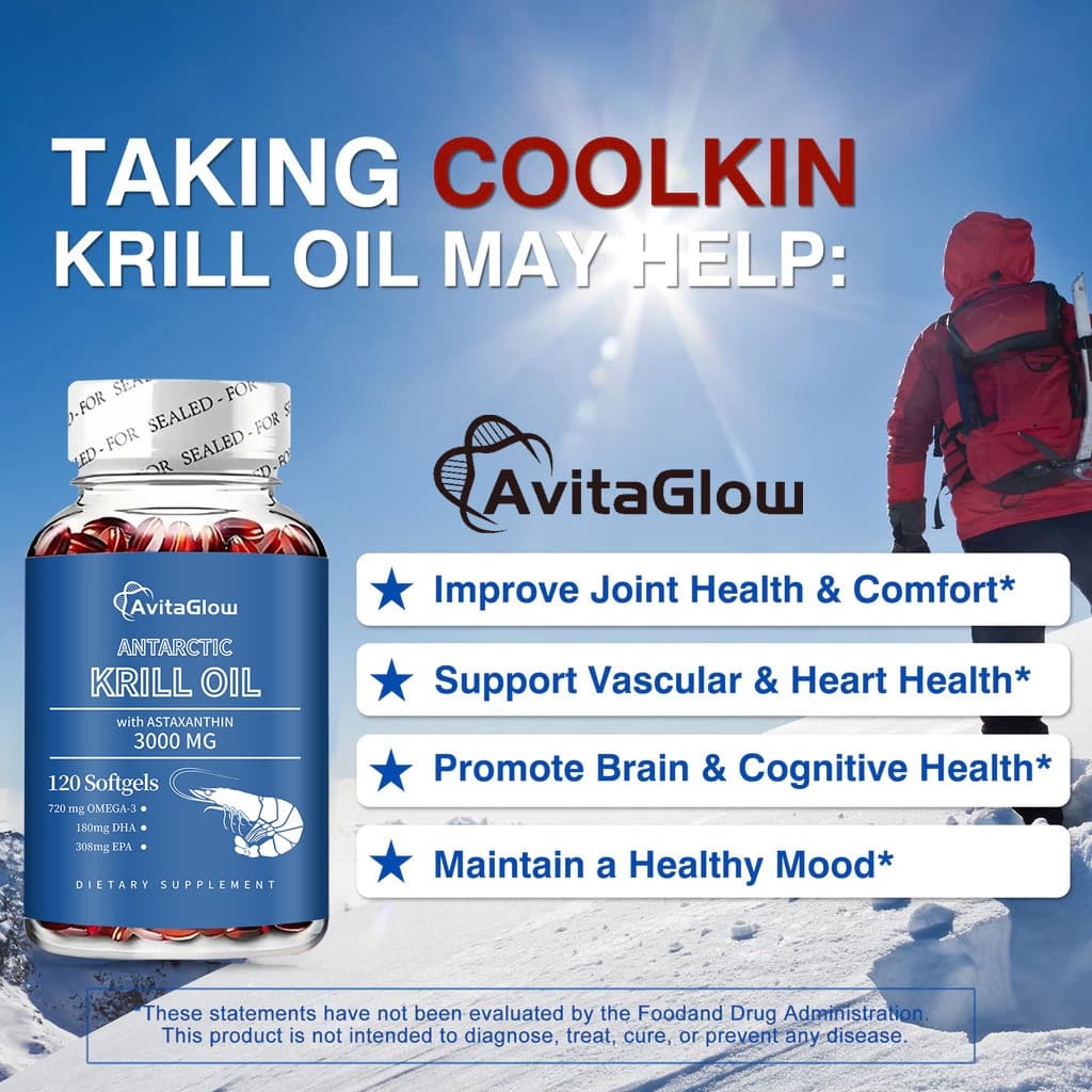 น้ํามัน Krill แอนตาร์กติกสําหรับ Total Wellness - รองรับสมอง สุขภาพร่วมและหัวใจ - 30/120 แคปซูล รูปที่ 2