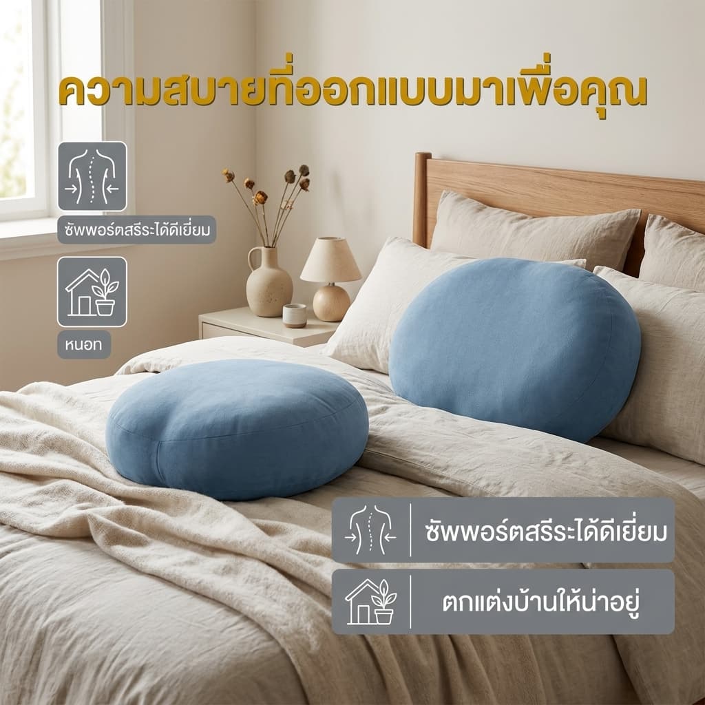 WEICEE หมอนอิง หมอนอิงอเนกประสงค์แบบนุ่ม Soft Multi Cushion ลดปวดหลัง รูปที่ 2