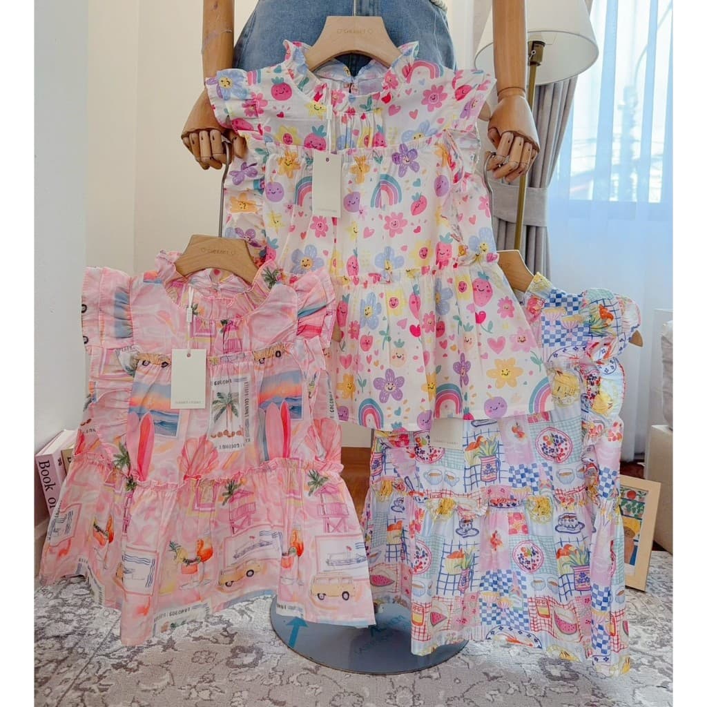 ป้าย Sherbet เสื้อแขนกุดระบาย 2 ชั้นผ้าคอตตอน อก 36 นิ้ว ยาว 21 นิ้ว รูปที่ 4