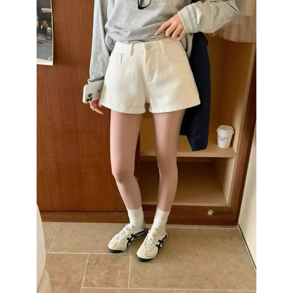 FSY 62028 Korea basic shorts denim jeans ขาสั้นยีนรุ่นใหม่ทรงสวย รูปที่ 6