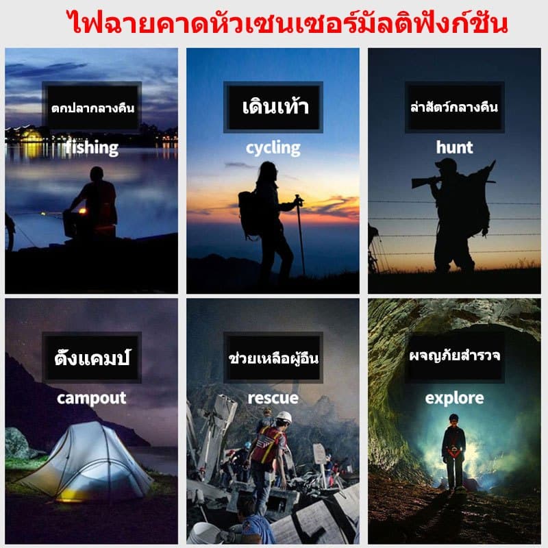 สว่างขึ้น8เท่าไฟฉายคาดหัวแท้LEDกันน้ำทนทาน ไฟฉายคาดหัว ไฟคาดหัวแรงสูง ไฟส่องกบ ไฟส่องสัตว์ ไฟฉายแรงสูง ไฟสายคาดหัว รูปที่ 9