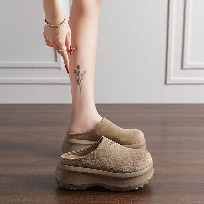 รองเท้าส้นสูง Birkenstock สีแอปริคอตสำหรับผู้หญิงรุ่นใหม่ ดีไซน์แพลตฟอร์ม เหมาะกับทุกฤดูกาล สไตล์ลำลอง ช่วยเพิ่มความสูง รูปที่ 5