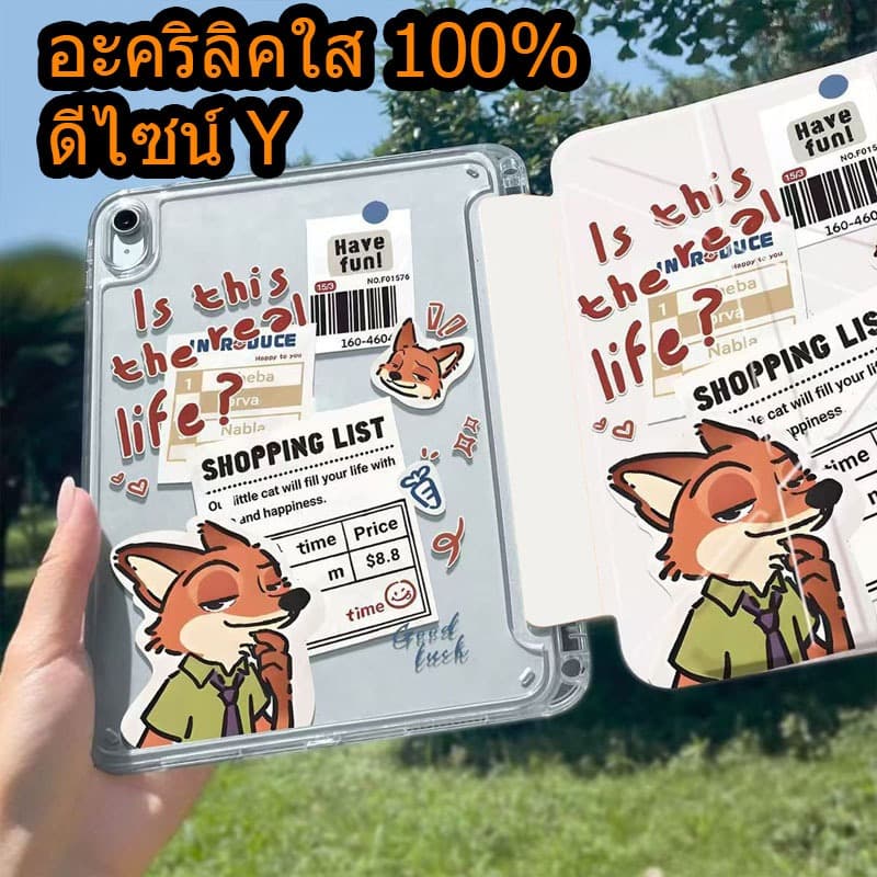 เคสฝาพับอะคริลิคใส Samsung Galaxy Tab A11 A8/A9/S6 Lite/S7/S8/S9 fe/S7 FE/S10 Lite/A9+/S7+ ดีไซน์ Y กันกระแทก รูปที่ 1
