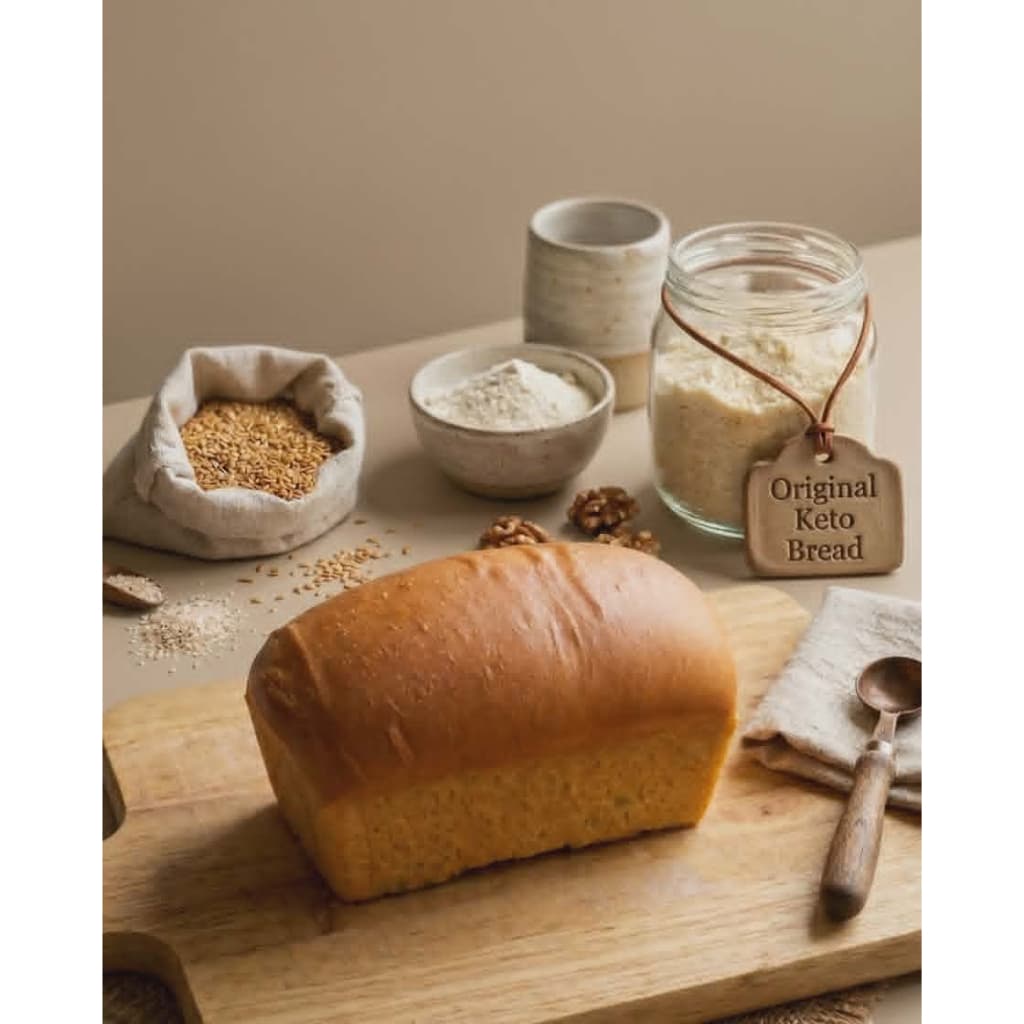 Keto Original Bread 300 g.ขนมปังคีโตออริจินอล 300 g.ไร้แป้งไร้น้ำตาลเบาหวานทานได้นุ่มอร่อยSuper Lean รูปที่ 4
