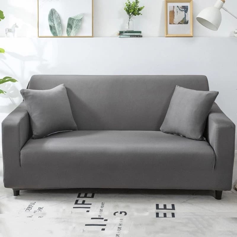 allgen ผ้าคลุมโซฟาสีทึบ 1/2/3/4 ที่นั่ง กันลื่นกันฝุ่น Sofa Cover ผ้าหุ้มโซฟายืดหยุ่น แถมปลอกหมอน รูปที่ 1