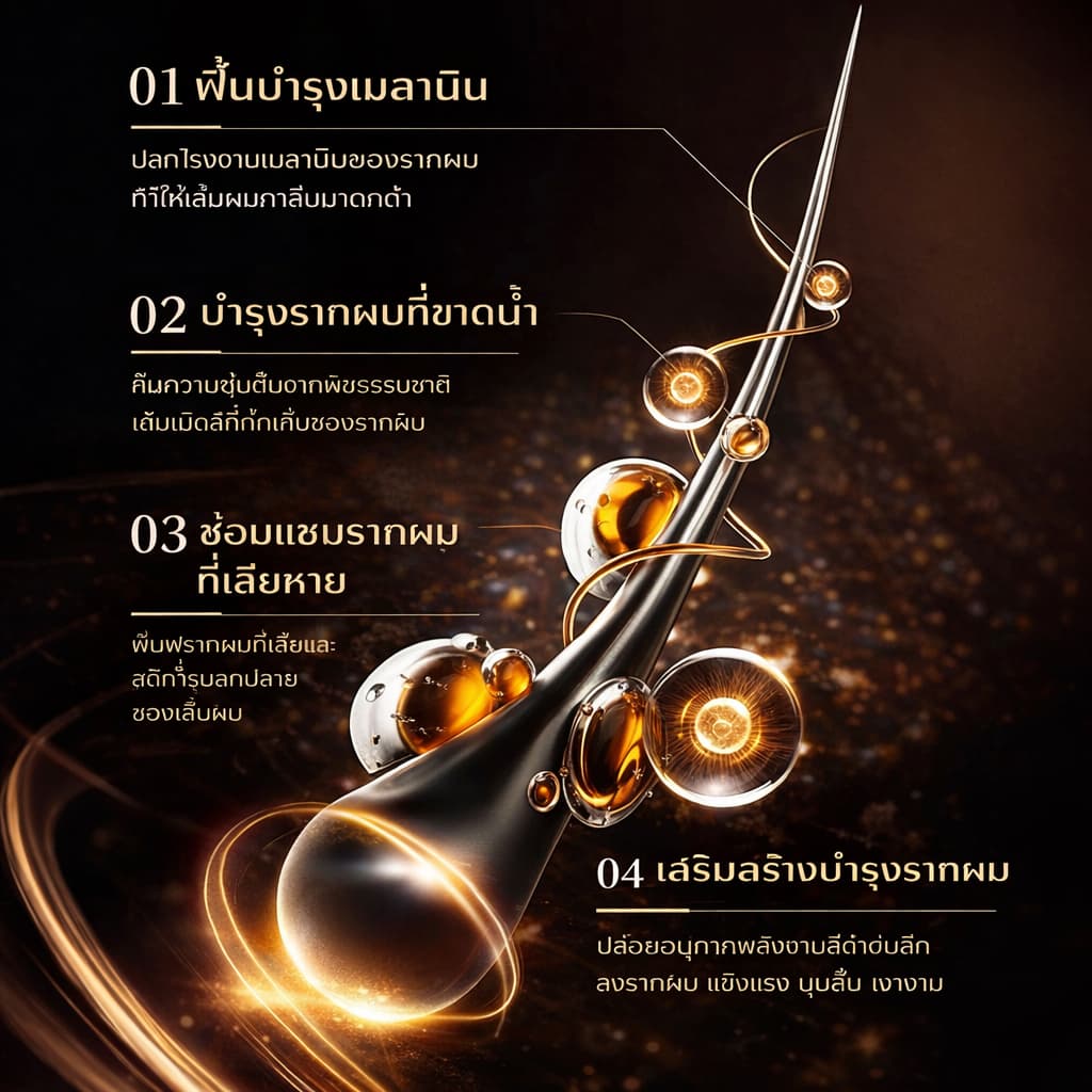 แชมพูแก้ผมหงอก แชมพูป้องกันผมร่วงโสมและโชวู ลดผมขาดหลุดร่วง ถนอมเส้นผม บำรุงผม กระตุ้นการงอกใหม่ บอกลาผมขาว รูปที่ 3