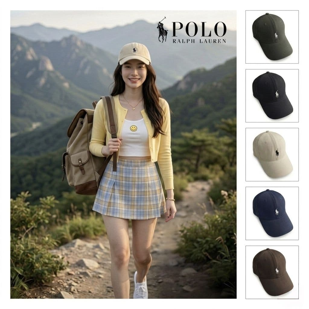 หมวกโปโล Polo 100% ผู้ชาย/ผู้หญิง ทรงเบสบอล ปรับสายด้านหลัง รูปที่ 7