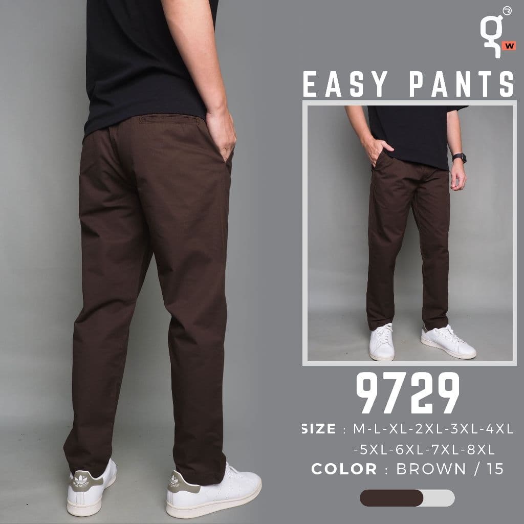 GOODWIN - 9729 EASY PANTS กางเกงขายาว ผู้ชาย ผ้าคอตต้อน100% เอวยืดมีเชือกผูก รูปที่ 7