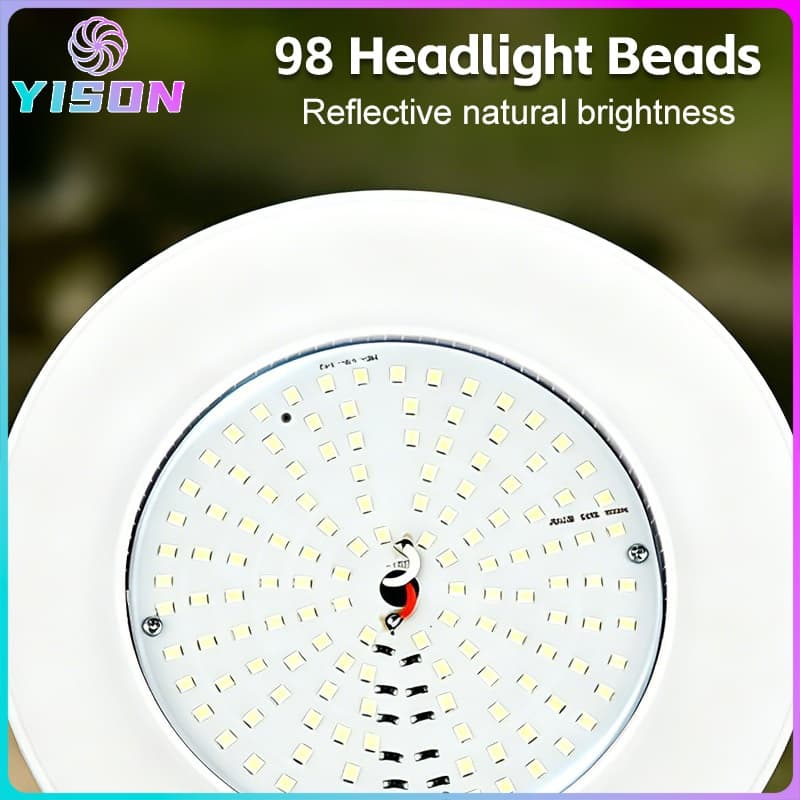 YISON หลอดไฟไร้สาย LED 880000W ไฟแคมป์ปิ้งไฟตุ้ม โซลาเซลล์ ชาร์จแสงอาทิตย์/ชาร์จแบต USB พกพกใช้ยามฉุกเฉินBULB LAMP SOLAR รูปที่ 6