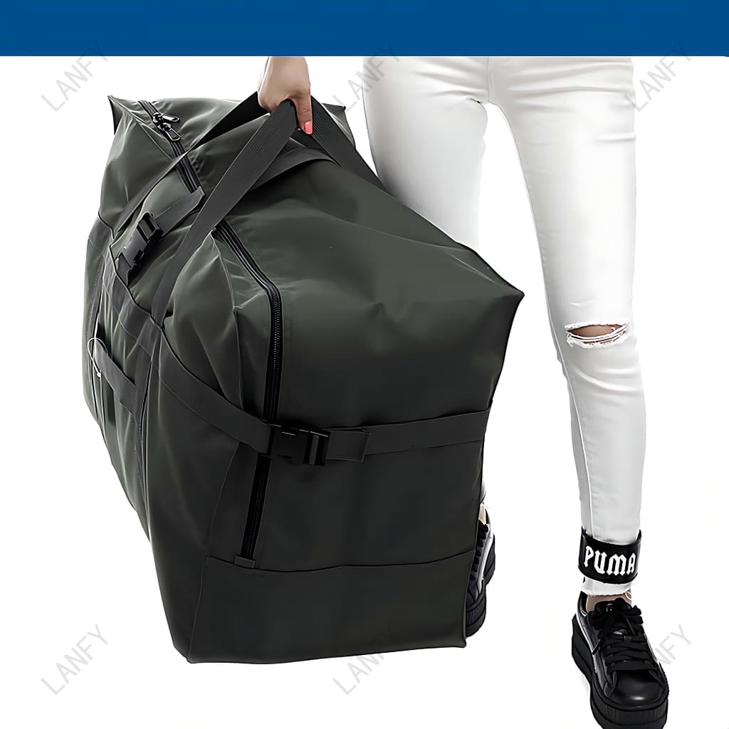 กระเป๋าเดินทาง Duffel 80-120L ติดกระเป๋าได้ ผ้าอ๊อกฟอร์ดหนากันน้ำ 60x29x43 / 70x35x48ซม. มาตรฐาน158 โหลดใต้เครื่อง 4 สี รูปที่ 8