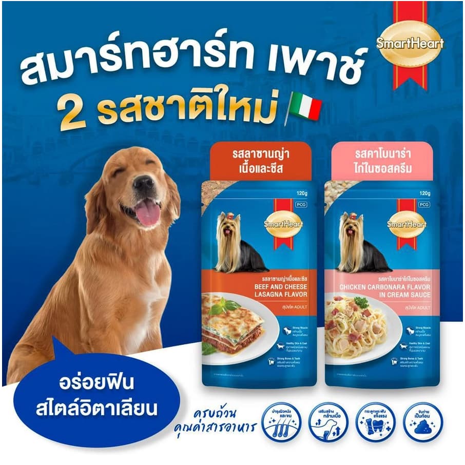 SmartHeart อาหารเปียกสุนัข Pouch สมาร์ทฮาร์ท ขนาด 120-130 g. สมาร์ทฮาร์ทเพาซ์ รูปที่ 3