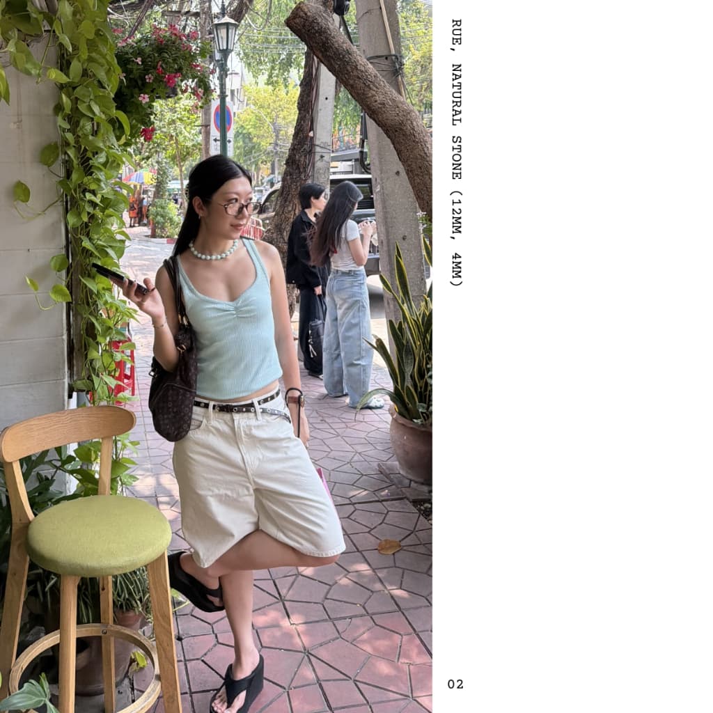 EMAU- Rue the Sleek Amazon Jade Necklace สร้อยหินอมาโซไนท์ รูปที่ 3