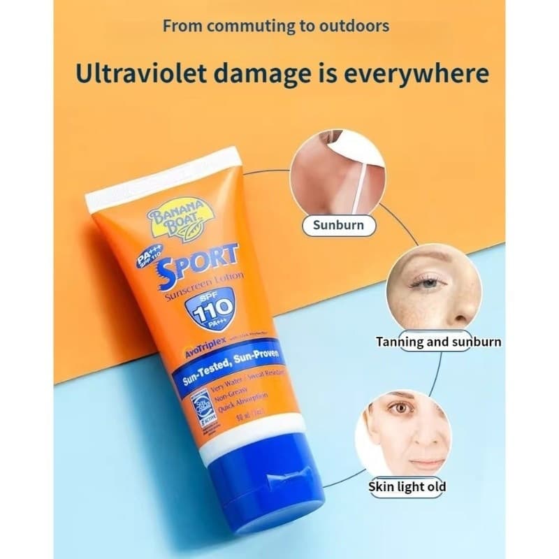 Banana Sport SPF110 PA+++ ครีมกันแดดกีฬา ใช้บนชายหาด กันน้ำกันเหงื่อ ติดทนนาน UVA UVB รูปที่ 5