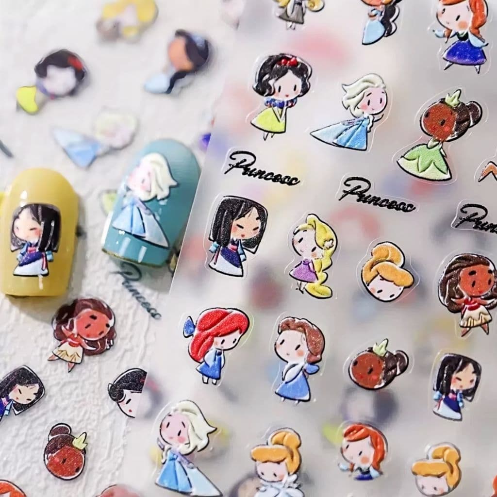 จากไทย!!! สติกเกอร์ติดเล็บ สติกเกอร์ลายนูน สติกเกอร์ 5D ลายเจ้าหญิง Disney สติกเกอร์ตกแต่ง ติดสมุดสิ่งของน่ารัก รูปที่ 1