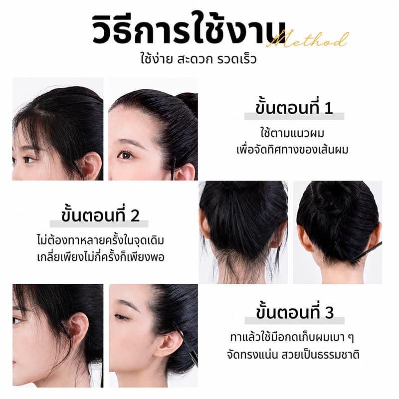 เจลจัดแต่งผม เก็บลูกผม ไม่ชี้ฟู ไม่มัน เงางามธรรมชาติ อยู่ทรงทั้งวัน Wax จัดแต่งผม ในไทย รูปที่ 3