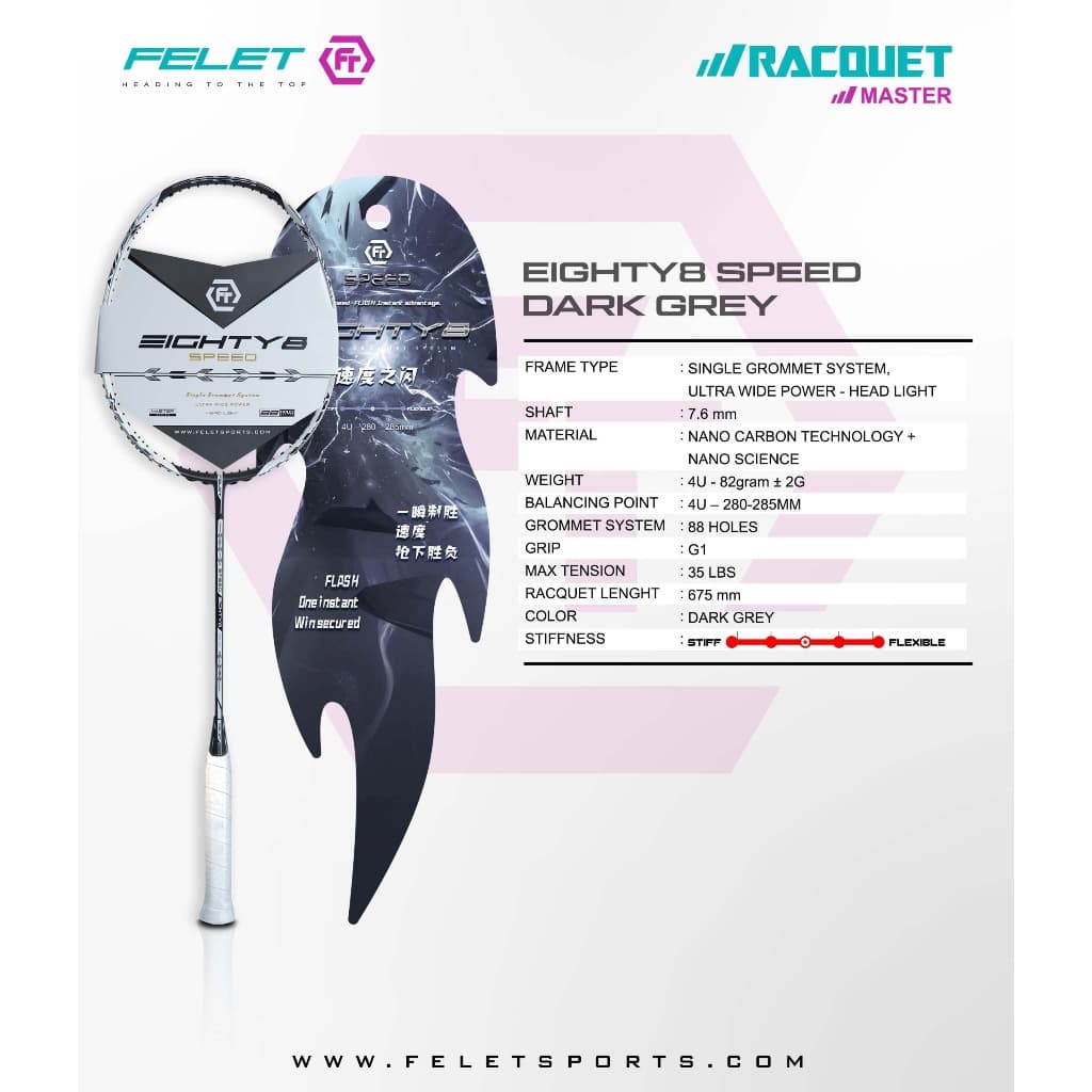 ไม้แบดมินตัน FELETรุ่น Eighty-8 Speed รูปที่ 7