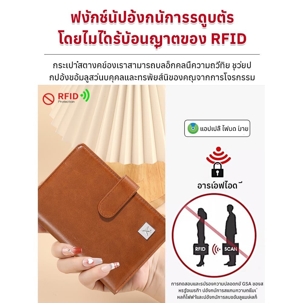 คุณภาพสูง รองรับ COD กระเป๋าใส่พาสปอร์ตเดินทาง ป้องกัน RFID ป้องกันโจรกรรม กันน้ำ มี 8 ช่องใส่บัตร หลายช่องจัดเก็บเอกสา รูปที่ 4