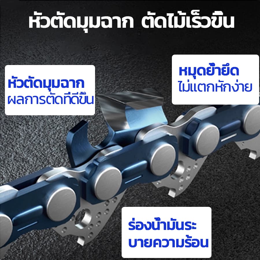 โซ่ผ่าไม้ VIGOMEI โซ่เลื่อยยนต์ 11.5-24นิ้ว หัวตัดมุมฉาก ทนต่อการสึกหรอ นำเข้าจากเยอรมนี รูปที่ 3