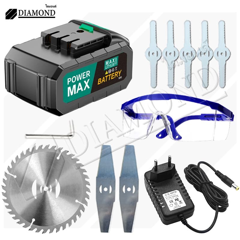 Diamond เครื่องตัดหญ้าไฟฟ้าไร้สาย กำลังไฟ3900W น้ำหนักเบา แรงดี ฟรี: กรรไกรตัดหญ้า รูปที่ 9