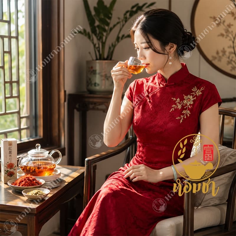 ดอกคำฝอยอบแห้ง ชาดอกคำฝอย เกรดพรีเมี่ยม หงฮวา อั่งฮวย 红花 Dried Safflower Tea รูปที่ 5