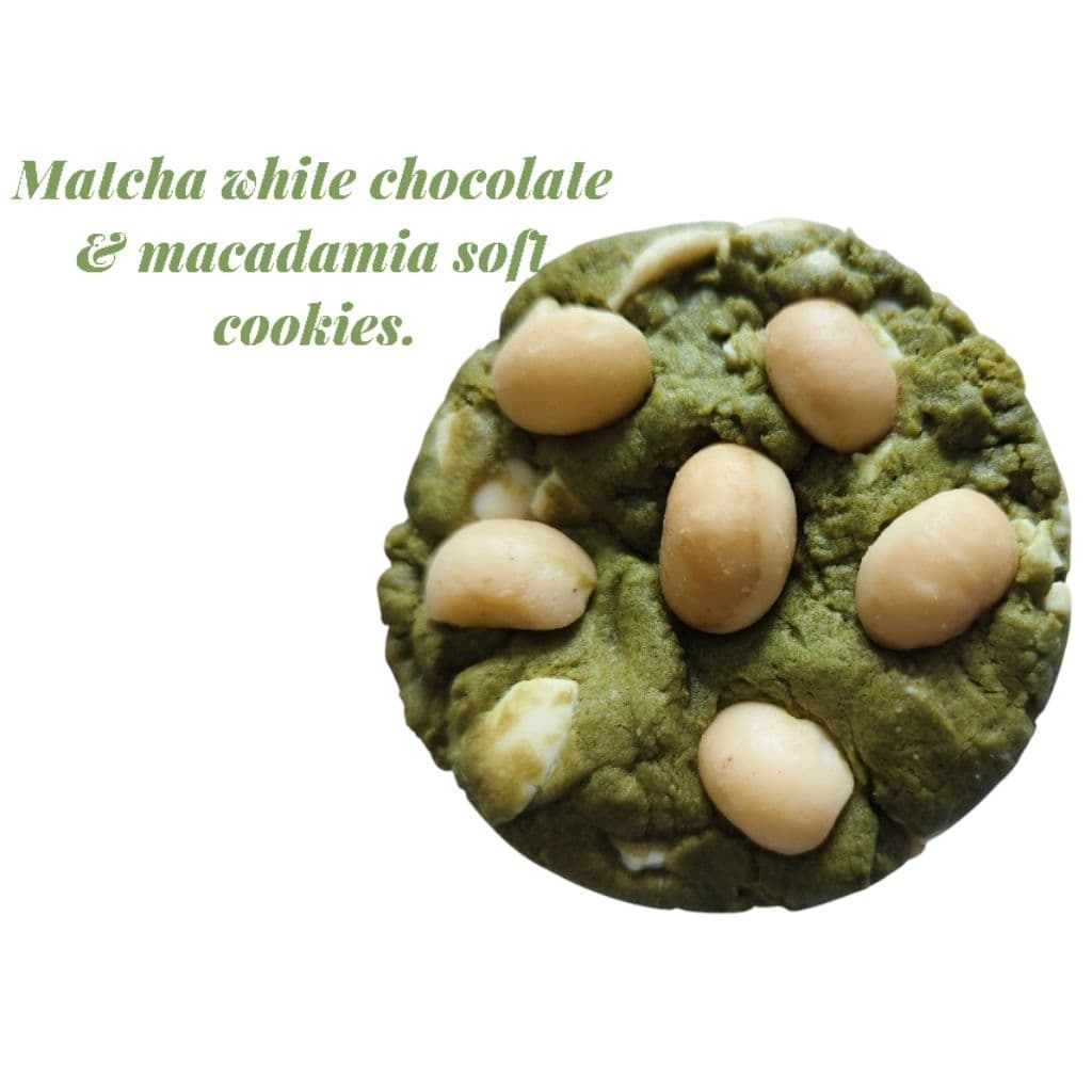 Matcha white chocolate & macadamia soft cookies. ชิ้นละ 75 กรัม รูปที่ 1