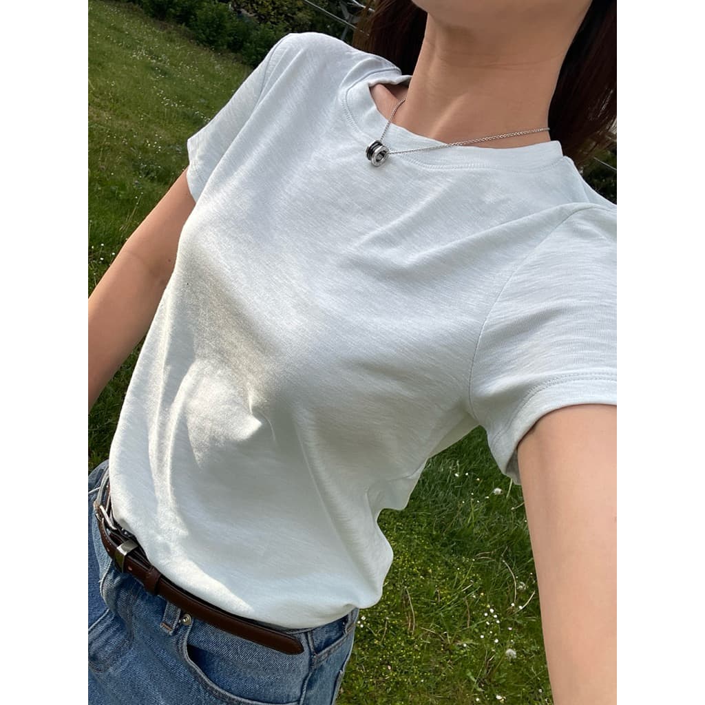 Blair round neck top Basicselected เสื้อยืดคอกลม เนื้อผ้า premium cotton รูปที่ 8