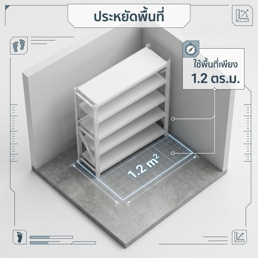 BLOVE ชั้นวางของ 5ชั้น ปรับสูงได้ รับน้ำหนัก 250กก./ชั้น ป้องกันสนิม ทนทาน โกดัง ครัว รูปที่ 9