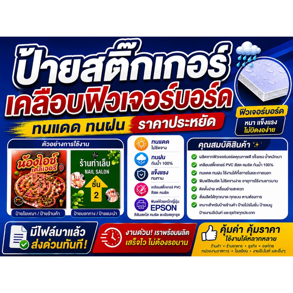 ป้ายฟิวเจอร์บอร์ด สีสดใส สวยงาม รูปที่ 1