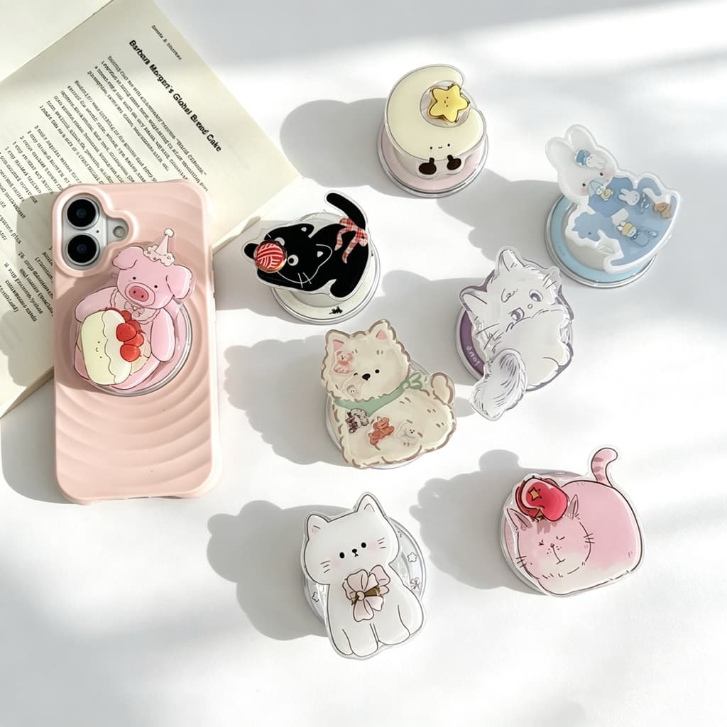 ป็อบอัพ เเหวนจับโทรศัพท์ Pop up กิ๊บต๊อก ลายการ์ตูด แหวนติดหลังโทรศัพท์ แม่เหล็กดูดแน่น รูปที่ 6